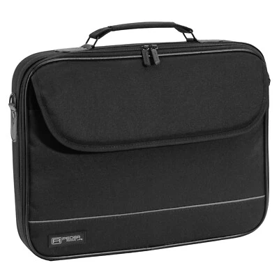 schwarze 17 Zoll Nylon Notebooktasche Tasche Notebook Laptop Laptoptasche + Gurt - Bild 1 von 4