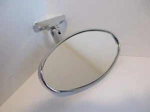 CHROME REAR VIEW MIRROR OVAL BOLT ON UNIVERSAL CUSTOM CLASSIC HOT ROD #6616 - Picture 1 of 12
