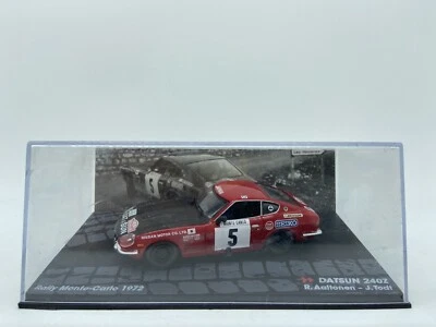 MODELLINO AUTO DATSUN 240z #5 RALLY MONTECARLO 1972 ROSSA - EDICOLA - SCALA 1:43 - Immagine 1 di 2