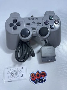 Sony PlayStation PS1 Controller Gray Dual Shock OEM SCPH-1200 - Picture 1 of 6