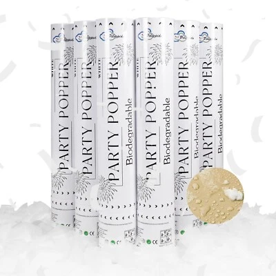 White Confetti Poppers,Rice Paper For Wedding,Biodegradable Confetti Cannon,6... - Image 1 of 4