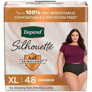 Depend Silhouette Women’s Incontinence & Postpartum Bladder Leak Underwear, XL - Picture 1 of 10