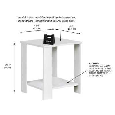 2 Tier Side Table with Lower Storage Option - Image 1 of 4
