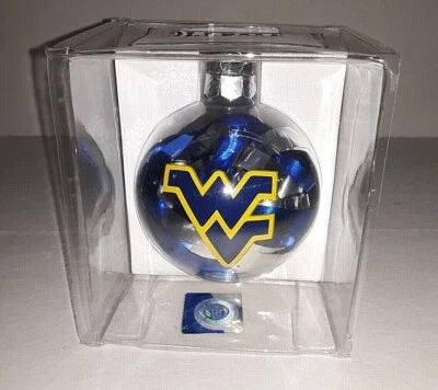 West Virginia Mountaineers NCAA Tinsel Ball Christmas Ornament  - Image 1 of 2