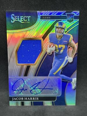 Jacob Harris 2021 Panini Select Silver Prizm RPA Patch Auto /199 Rams - Image 1 of 2