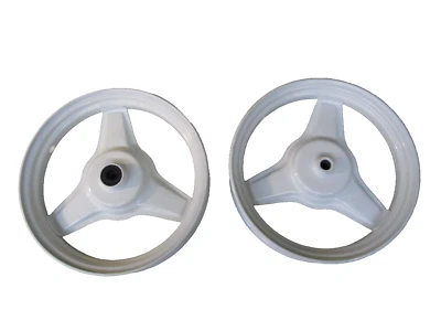 YAMAHA PW50 PY50 FRONT & REAR WHEEL SET ALL YEARS WHITE - Image 1 of 4