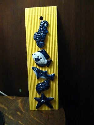 Incomparable Buttons Ceramic Blue Dolphin Fish Shell Aquatic - Garment Craft (5) - Image 1 of 4