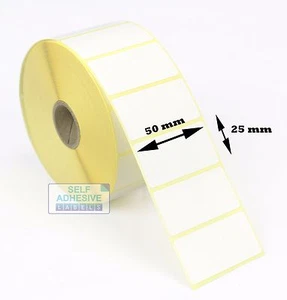 10.000 etiquetas BLANCAS para impresora tipo cebra (50 x 25 mm) - Imagen 1 de 1
