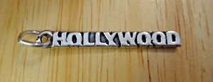 Sterling Silver 32x4mm says Hollywood Los Angeles California Travel Charm - Picture 1 of 3
