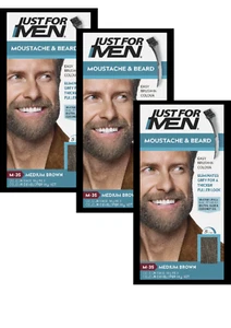 Paquete de 3 en gel cepillado y barba marrón mediano M35 solo para hombre - Imagen 1 de 3