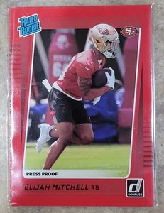 2021 Panini Donruss Red Press Proof Rated Rookie #312 Elijah Mitchell RC 49ERS - Bild 1 von 2