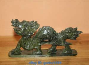 Exquisite Vintage Chinese Natural Jade Hand-carved Dragon Statue 20686 - Picture 1 of 6