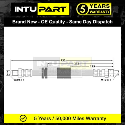 Fits BMW 5 Series 1981-1987 6 Series 1982-1989 IntuPart Front Brake Hose - Image 1 of 4