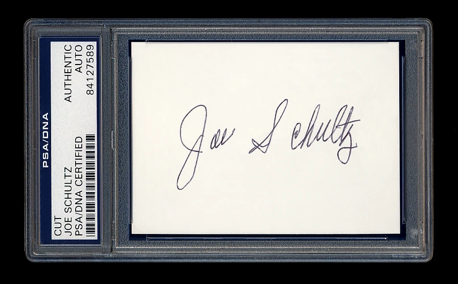 JOE SCHULTZ SIGNED MINT CUT PSA/DNA AUTOGRAPHED 1969 SEATTLE PILOTS MANAGER - Image 1 of 1