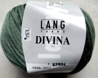 (15,90€/100g) 50g Lang Yarns Divina, Modal,Cotton, Seide Fb17,dunkelgrün LL140m  - Bild 1 von 4