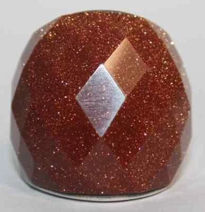 A0262 - Großer massiver 925er Silber Ring mit facettiertem Goldfluss - 18,55 g - Bild 1 von 6