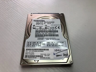 Toshiba 250GB 2.5" HDD 5400RPM Laptop Hard Drive | MK2565GSXN | Tested US! - Image 1 of 4