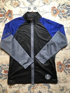 AND1 Jacket Mens Size Large Black Blue Full Zip Long Sleeve Pockets Basketball - Picture 1 of 8