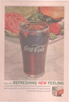 Vintage Original 1961 Refreshing Coke Ad - Hamburger Fixings, 6 3/4 x 9 3/4 - Image 1 of 2