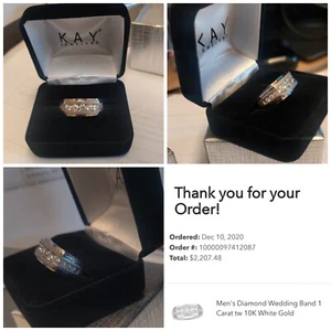 Men Engagement Ring Size 8.5, 1 Carat, 10K White Gold - Picture 1 of 5