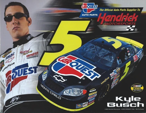 2005 KYLE BUSCH #5 NASCAR NEXTEL CUP SERIES CARQUEST AUTO PARTS POSTCARD! Cover
