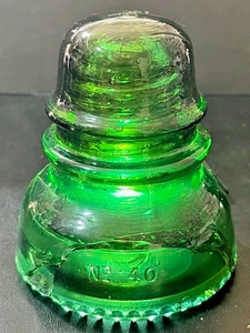 Hemingray No.40 grüner Glasisolator - einige Risse & Chips (Artikel #2) - Bild 1 von 7