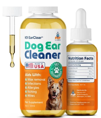 Ear Clear, Natural Dog Ear Cleaner and Infection Treatment for Dogs, Dog Drops f - Image 1 of 4