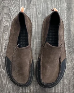 Korkers Shoes Mens 9 Brown Slip On Fishermans Moc Casual Leather Waterproof - Picture 1 of 18