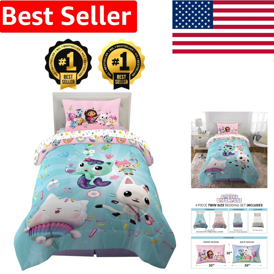 4 Piece Twin Size Franco Kids Bedding Super Soft Comforter and Sheet Set