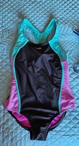 Speedo Girls Swim Suit, Black, Pink, Blue, Sz 14 New - Picture 1 of 3