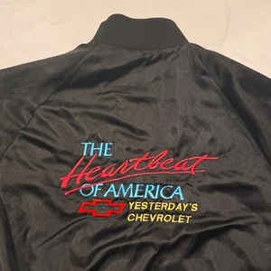 Sportsmaster Vintage Heartbeat of America Yesterday's Chevrolet Satin Jacket L - Picture 1 of 12
