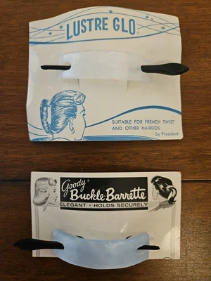 Pinzas para el cabello vintage pasadores BUENO - Juego de DOS con tarjetas originales Foto 1 de 4