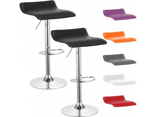 2 SGABELLI BAR E CUCINA CON PENISOLA REGOLABILI IN ALTEZZA SEDIA GIREVOLE WAVE - Immagine 1 di 1