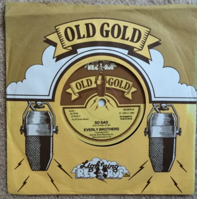 The Everly Brothers Old Gold 7" vinyl single record So Sad / Lucille. 1980  - Image 1 of 2