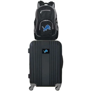 Detroit Lions 2 Piece Premium Colored Trim Backpack and Luggage Set - Picture 1 of 8