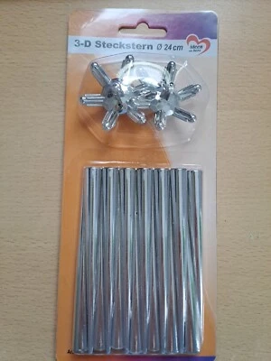 3-D Steckstern zum Aufhängen Ø 24 cm, Silber, Neu, Ideen mit Herz - Bild 1 von 4