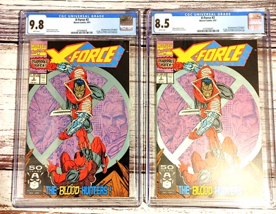X-FORCE #2: Lote de 2 cómics con clasificación CGC. 2ª ARMA DEADPOOL 1ª Kane X (1991). Foto 1 de 4