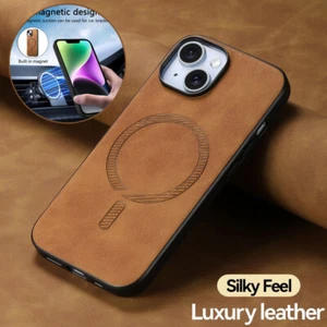 Case For iPhone 17 16 15 14 Pro Max 13 Magnetic Suede Leather Slim Magsafe Cover - Picture 1 of 19