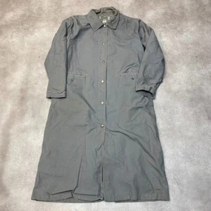 L.L Bean Trench Coat Womens Large Button Checkered Lined Mac Jacket, Grey - Picture 1 of 10