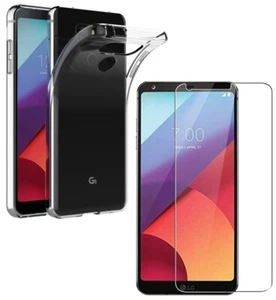 Per LG G6 COVER CUSTODIA IN SILICONE TRASPARENTE + PELLICOLA VETRO TEMPERATO G 6 - Foto 1 di 12