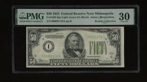 DBR 1934 $50 LGS FRN Minneapolis Fr. 2102-Ilgs PMG 30 Serial I00091178A - Picture 1 of 2
