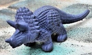 Small Gray Purple Plastic Triceratops Dinosaur Toy, 2” long x 1” tall NIP - Picture 1 of 3