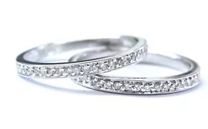 18Kt Round Brilliant Diamond White Gold Eternity Bands .80Ct Size 6.5 - Picture 1 of 4