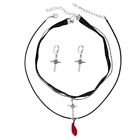 Vintage Gothic Necklace Pendant Choker Alloy Material Earrings and Necklaces Set