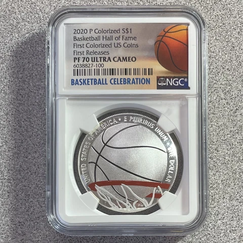 2020 Colorized Silver $1 Basketball Hall of Fame NGC PF70 First Releases Cover