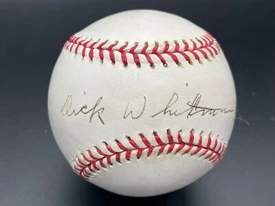 Dick Whitman "WWII US Army Battle of The Bulge" Autographed Signed Baseball PSA - Image 1 of 4