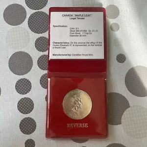1991 Canada Silver Maple Leaf Elizabeth Queen ll - Packaging - Foto 1 di 5