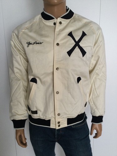 OFF WHITE Giacca di cotone bianca nera 10 Deep Better since '95 taglia M