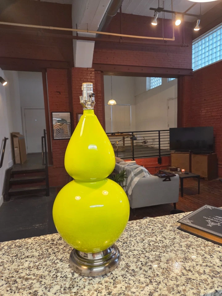 Robert Abbey Double Gourd 1 Light Table Lamp, Citron/Bronze, Pearl - CI21X - Image 1 of 4