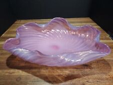 Archimede Seguso Murano Pink Opalescent Glass Gold Aventurine Centerpiece Bowl 
